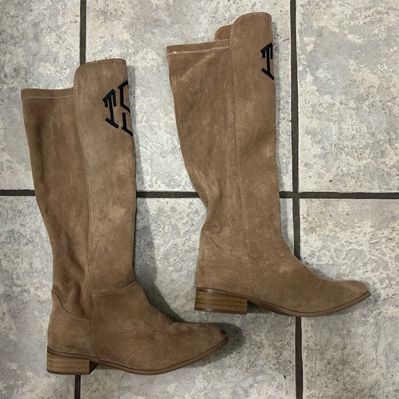 Marleylilly Shoes - Stylish Tan Over the Knee Boots